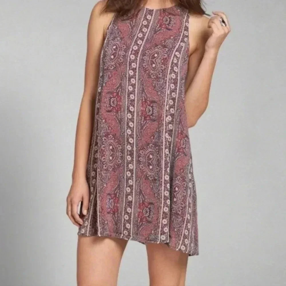Abercrombie & Fitch Mauve Paisley Mini Dress